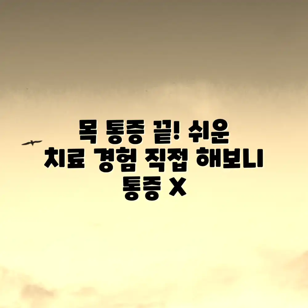 누구나 쉬운 만성 목 통증 치료 경험 공유